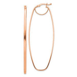 Lataa kuva Galleria-katseluun, 14K Rose Gold Modern Contemporary Geometric Oval Dangle Hoop Earrings
