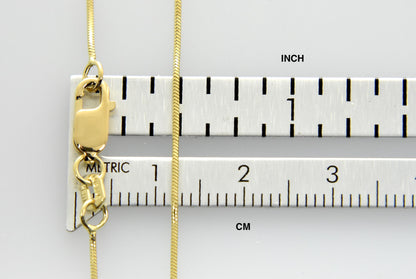 14k yellow gold 0.80mm classic round snake bracelet anklet necklace pendant chain