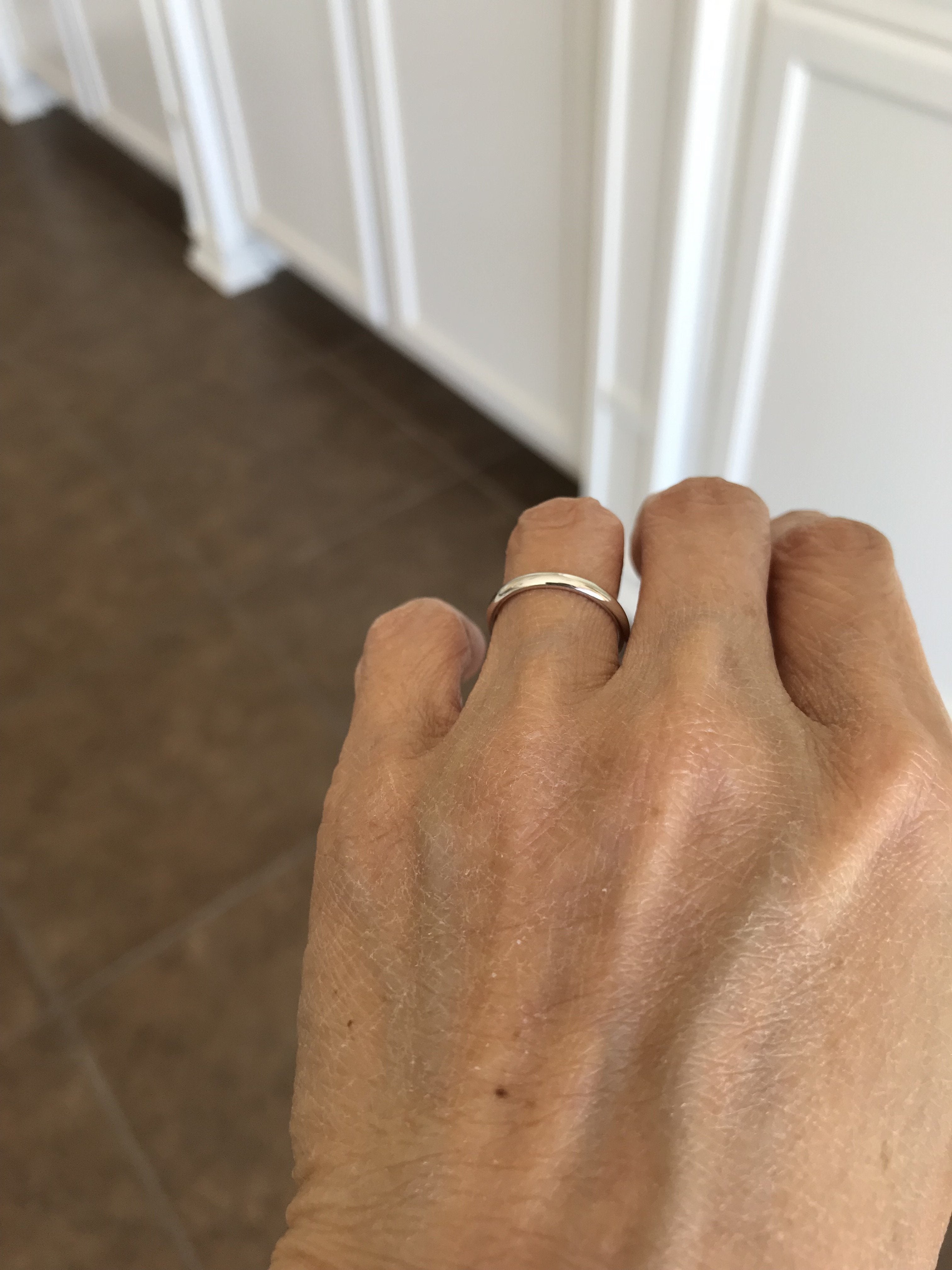 14k White Gold 2mm Wedding Anniversary Promise Ring Band Half Round Light