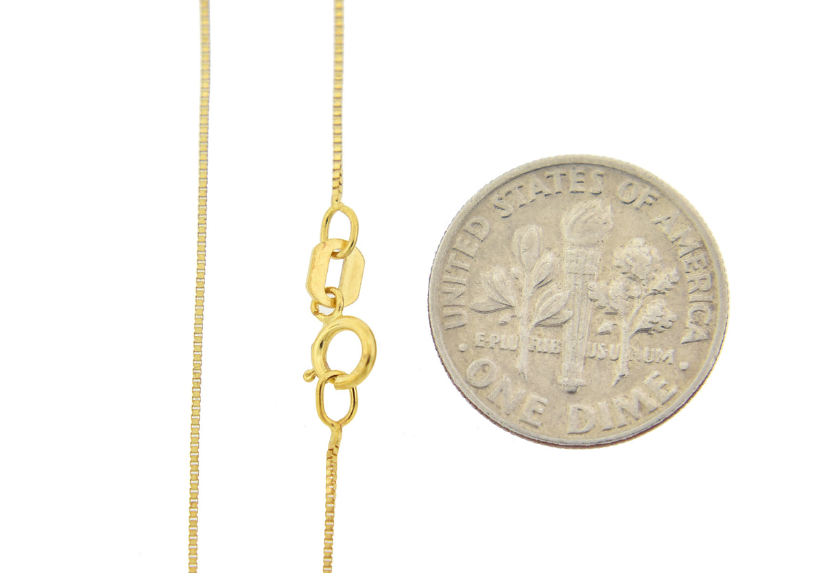 14k yellow gold 0.5mm box bracelet anklet choker necklace pendant chain