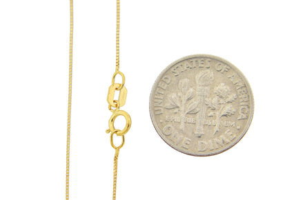 14k yellow gold 0.5mm box bracelet anklet choker necklace pendant chain