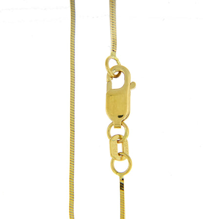 14k yellow gold 1mm octagonal snake bracelet anklet choker necklace pendant chain