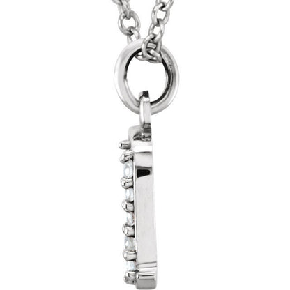 14k yellow rose white gold .04 ctw diamond tiny petite lowercase letter h initial alphabet pendant charm necklace
