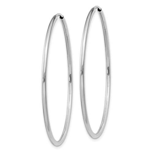 14k white gold classic endless round hoop earrings 40mm x 1.5mm