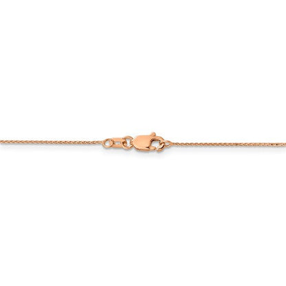 14k rose gold 0.65mm diamond cut spiga bracelet anklet choker necklace pendant chain