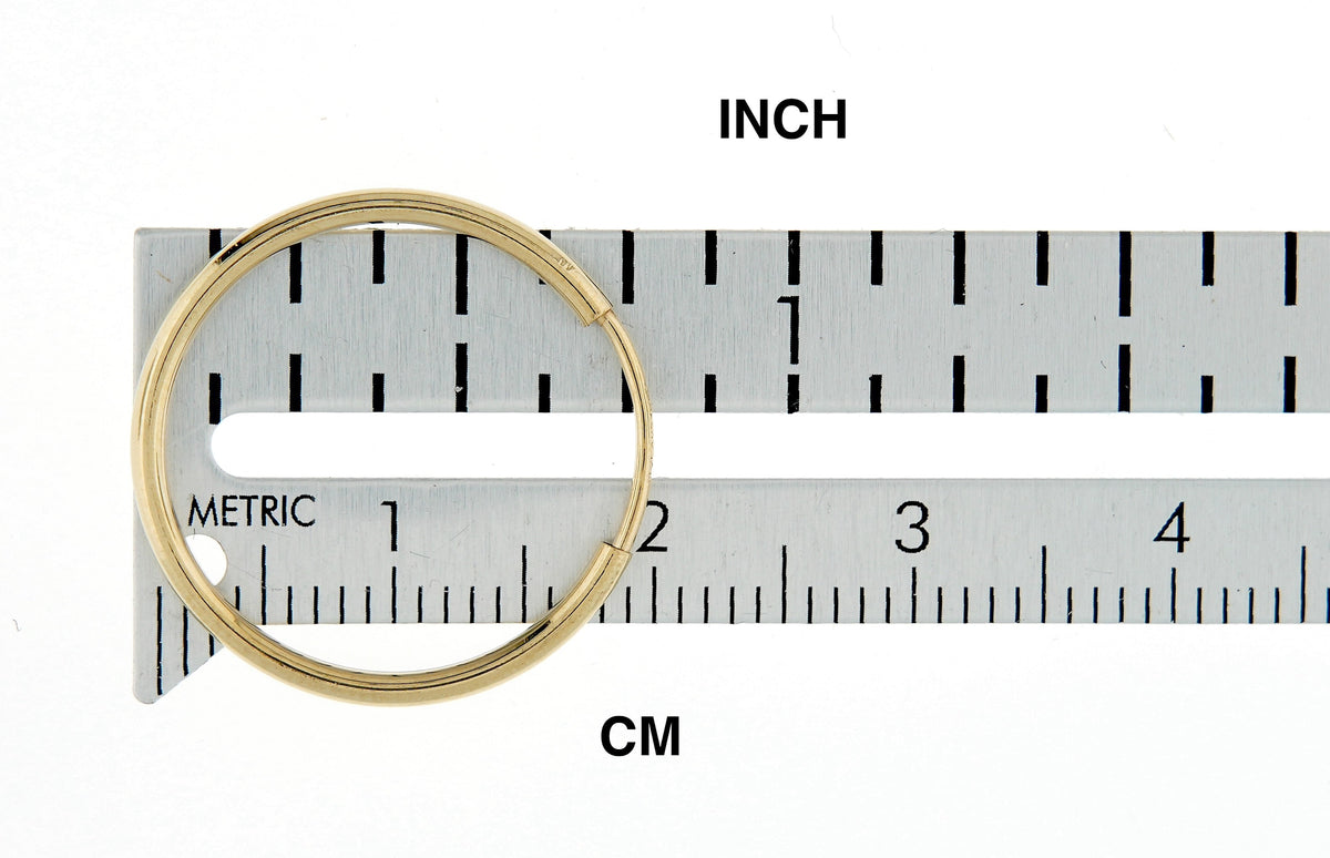 14k yellow gold classic endless round hoop earrings 20mm x 1.5mm