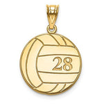 画像をギャラリービューアに読み込む, 14k 10k Gold Sterling Silver Volleyball Personalized Engraved Pendant
