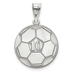 Load image into Gallery viewer, 14k 10k Gold Sterling Silver Soccer Ball Personalized Engraved Pendant
