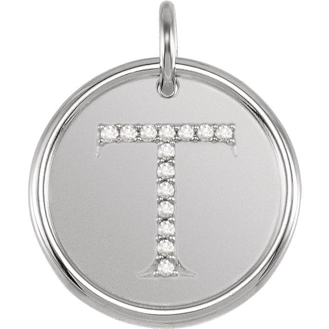 14k yellow rose white gold genuine diamond uppercase letter t initial alphabet pendant charm custom made to order personalized engraved