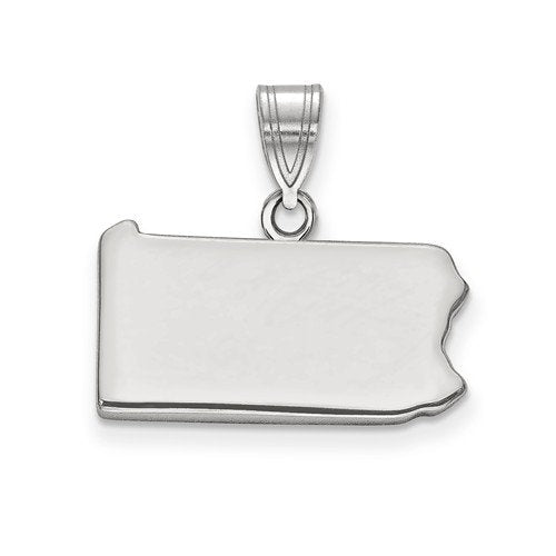 14k gold or sterling silver pennsylvania pa state map pendant charm personalized monogram