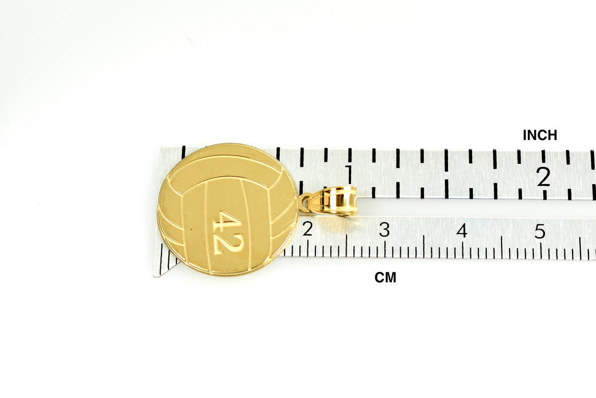14k 10k gold sterling silver volleyball personalized engraved pendant