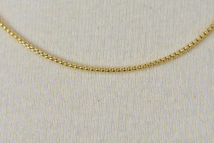 14K Yellow Gold 1.5mm Round Box Bracelet Anklet Choker Necklace Pendant Chain Lobster Clasp