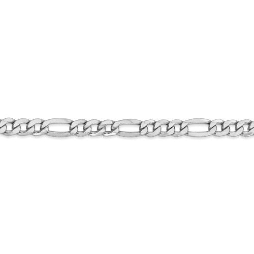 14k white gold 5.75mm lightweight figaro bracelet anklet choker necklace pendant chain