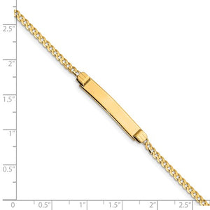 14K Yellow Gold Baby Children's Engravable ID Curb Link Bracelet 6 inches Personalized