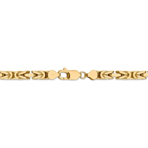 14K Solid Yellow Gold 5.25mm Byzantine Bracelet Anklet Necklace Choker Pendant Chain