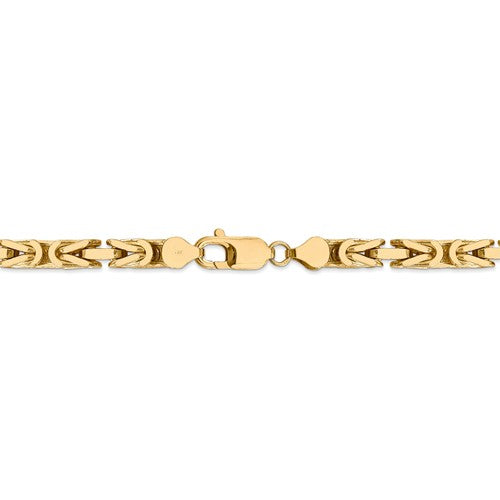 14k solid yellow gold 5.25mm byzantine bracelet anklet necklace choker pendant chain
