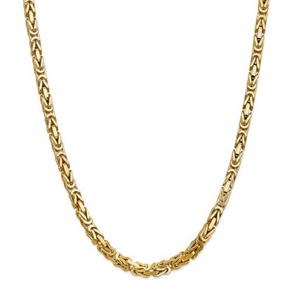 14k solid yellow gold 5.25mm byzantine bracelet anklet necklace choker pendant chain