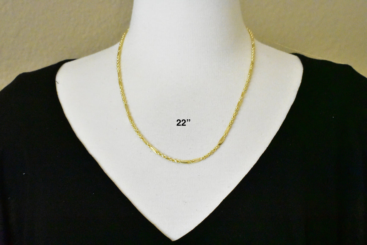14k yellow gold 3mm diamond cut milano rope bracelet anklet necklace pendant chain