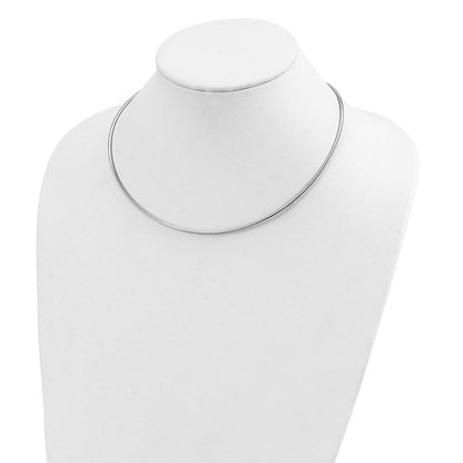 14k yellow white gold two tone 2mm reversible omega choker necklace pendant chain lobster clasp 18 inches