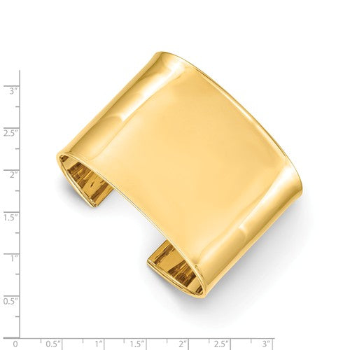 14k solid yellow gold 44mm cuff bangle bracelet engraved personalized monogram name initials