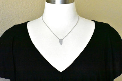 14k gold or sterling silver illinois il state name necklace personalized monogram