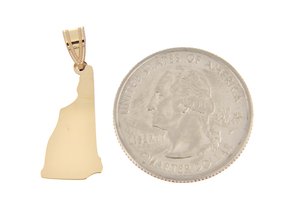 14k gold or sterling silver new hampshire nh state map pendant charm personalized monogram