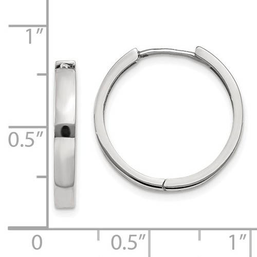 14k white gold classic hinged hoop huggie earrings