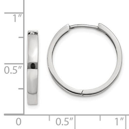14k white gold classic hinged hoop huggie earrings