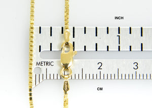 14K Yellow Gold 1.3mm Box Bracelet Anklet Choker Necklace Pendant Chain