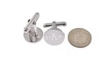 Load image into Gallery viewer, Sterling Silver Round Cufflinks Cuff Links Engraved Personalized Monogram
