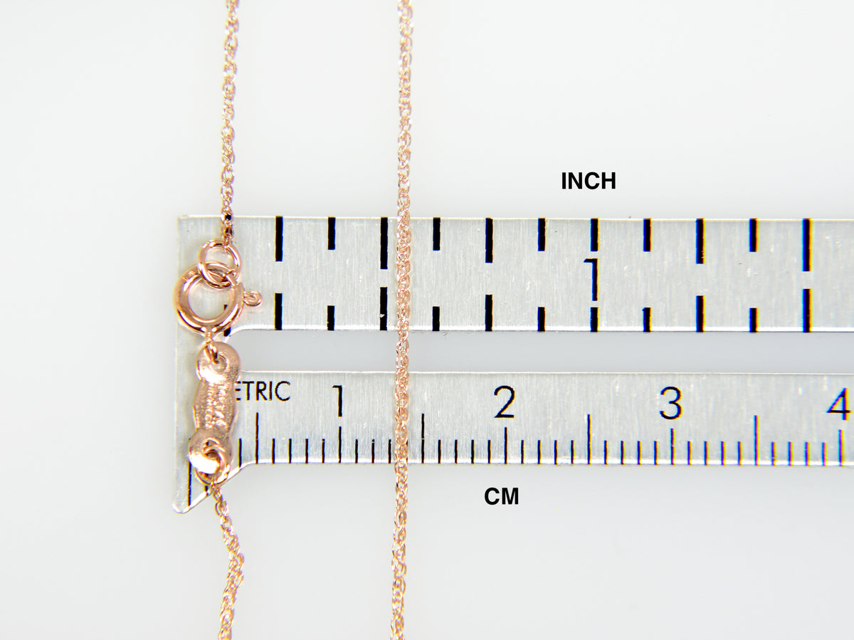 14k rose gold 0.70mm rope bracelet anklet choker necklace pendant chain