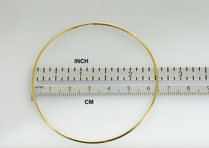 14k yellow gold extra large endless round hoop earrings 65mm x 1.20mm