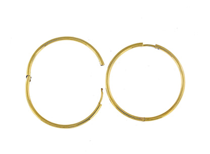 14k solid yellow rose white gold 38.7mm round endless hinged hoop earrings custom made to order