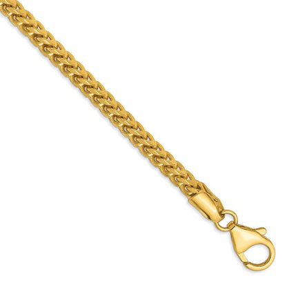 14k yellow gold 3mm franco bracelet anklet choker necklace pendant chain