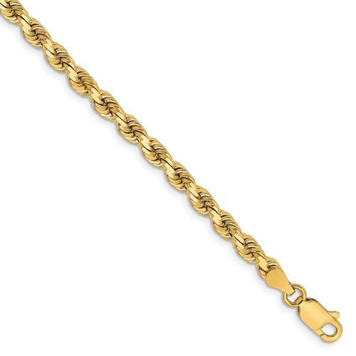 14k solid yellow gold 3.75mm diamond cut rope bracelet anklet choker necklace pendant chain
