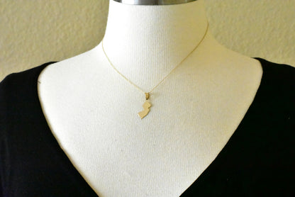 14k gold or sterling silver new jersey nj state map pendant charm personalized monogram