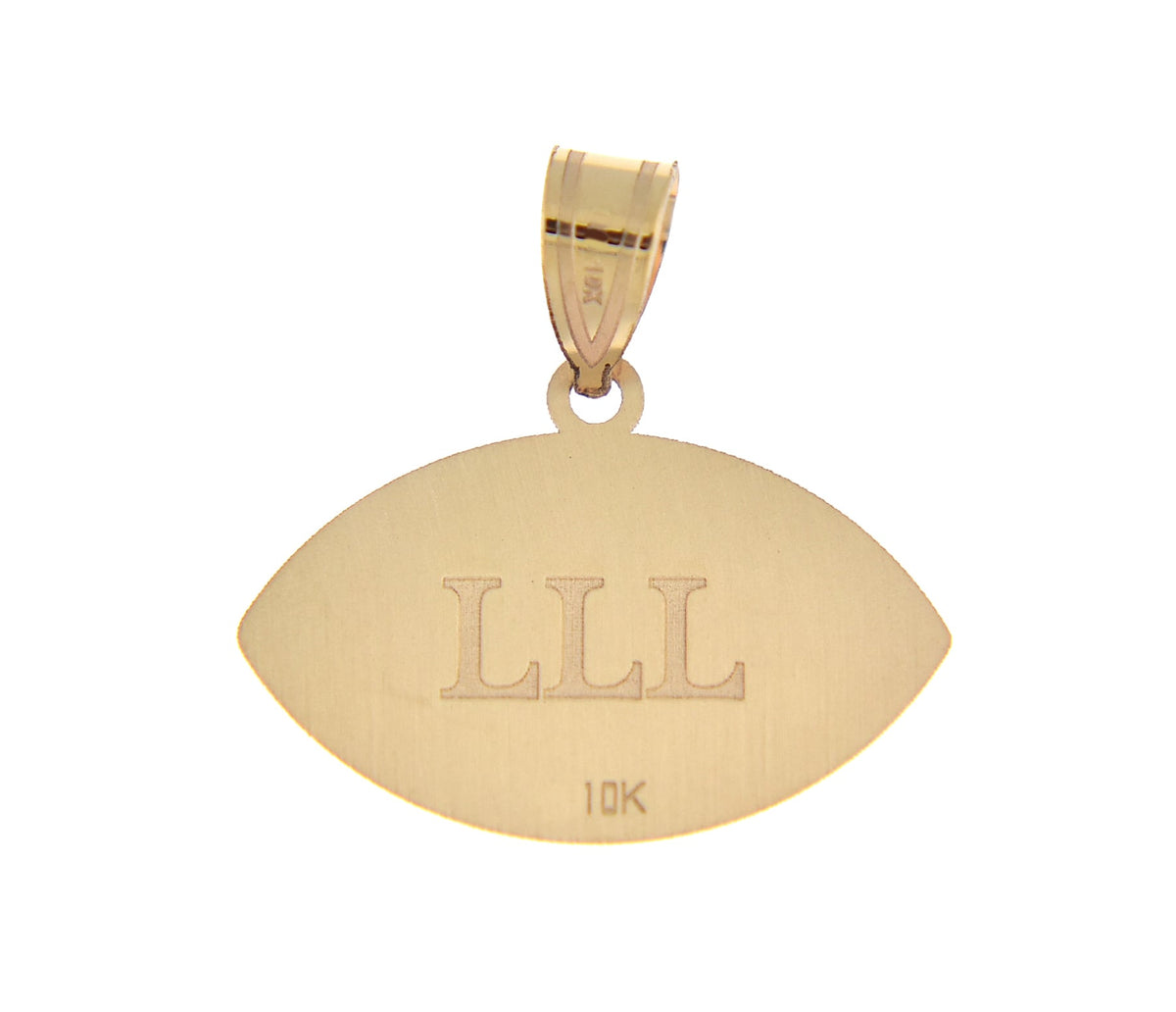 14k 10k gold sterling silver football personalized engraved pendant