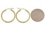 Lade das Bild in den Galerie-Viewer, 14k Yellow Gold Square Tube Round Hoop Earrings 25mm x 2mm
