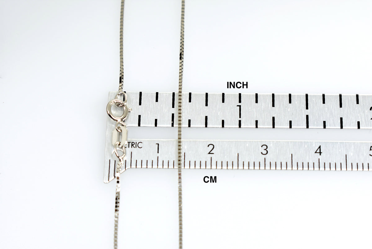 14k white gold 0.7mm box bracelet anklet necklace choker pendant chain