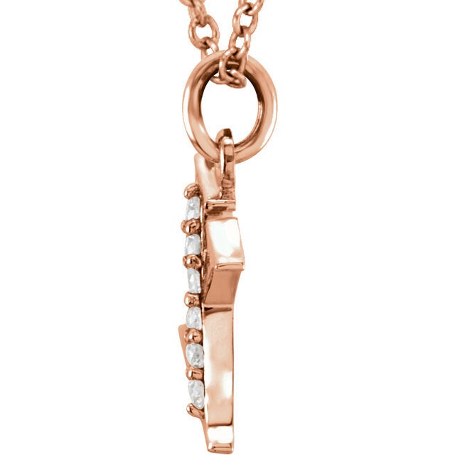 14k yellow rose white gold .03 ctw diamond tiny petite lowercase letter x initial alphabet pendant charm necklace