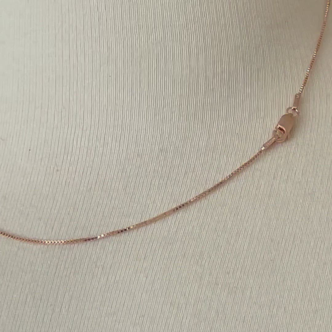 14k Rose Gold 0.9mm Box Link Bracelet Anklet Choker Necklace Pendant Chain