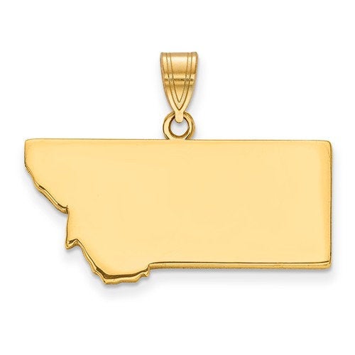14k gold or sterling silver montana mt state map pendant charm personalized monogram