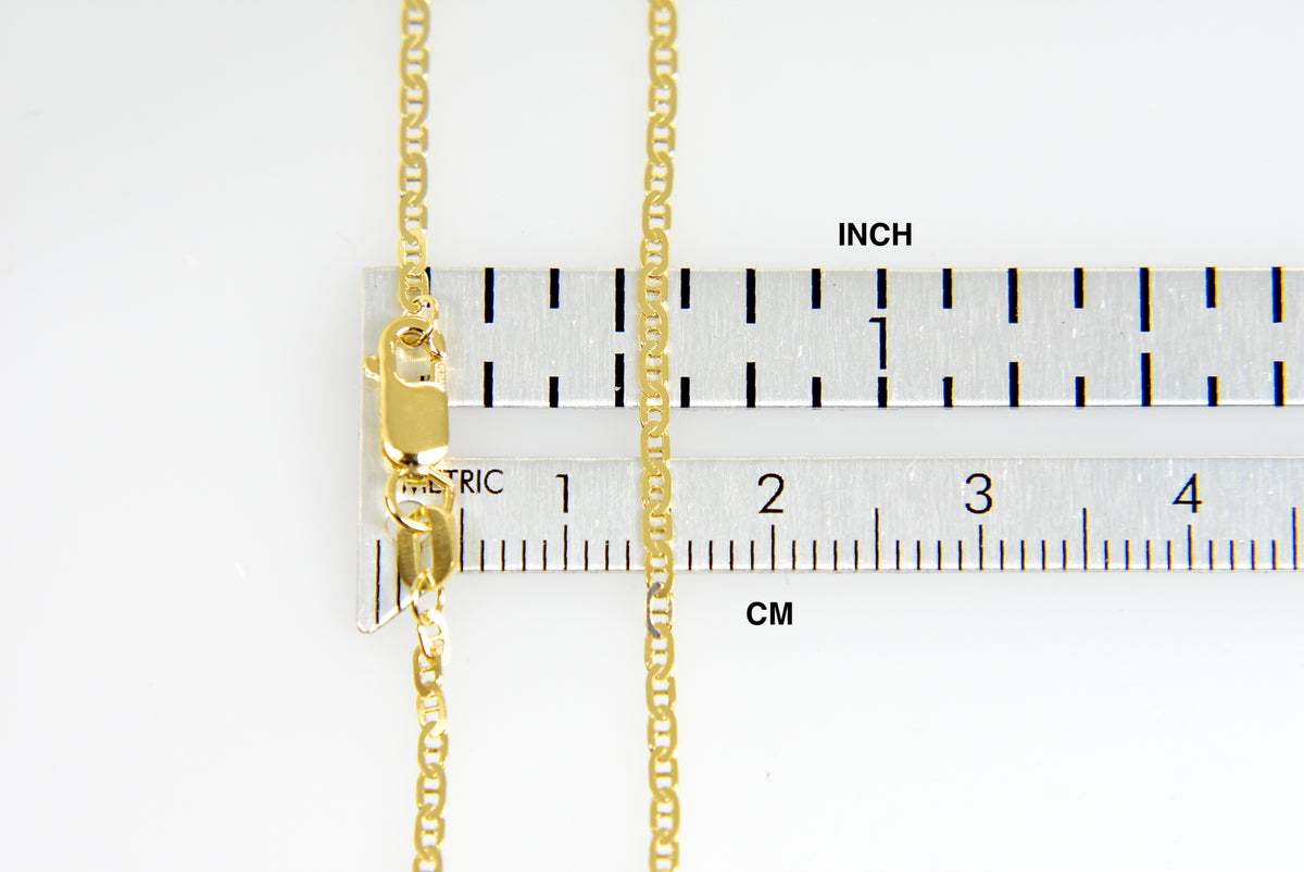 14k yellow gold 1.5mm flat anchor link bracelet anklet choker necklace pendant chain