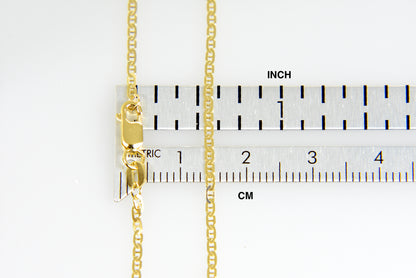 14k yellow gold 1.5mm flat anchor link bracelet anklet choker necklace pendant chain