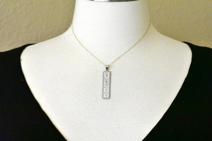14k 10k yellow white gold sterling silver egyptian hieroglyphics alphabet rectangle pendant charm personalized engraved