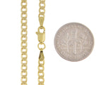 Carregar imagem no visualizador da galeria, 14K Yellow Gold 2.9mm Beveled Curb Link Bracelet Anklet Choker Necklace Pendant Chain
