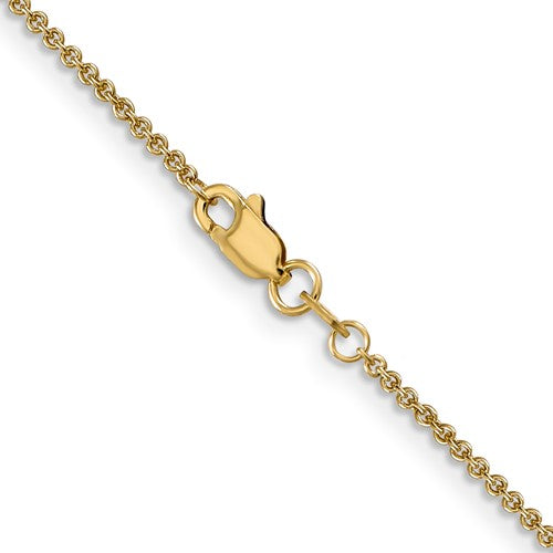 14k Yellow Gold 1.6mm Round Open Link Cable Bracelet Anklet Choker Necklace Pendant Chain