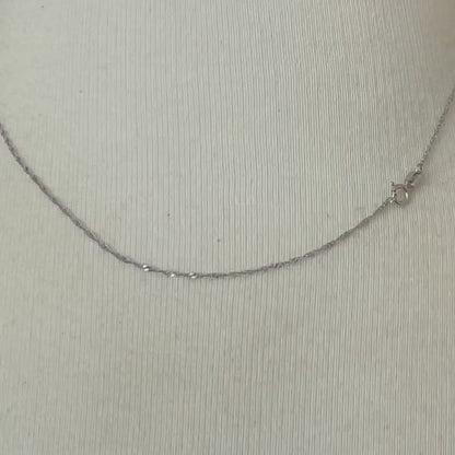 14K White Gold 1mm Singapore Twisted Bracelet Anklet  Choker Necklace Pendant Chain Spring Ring Clasp