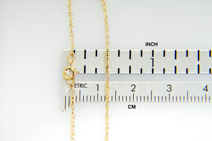 14k yellow gold 0.8mm rope bracelet anklet choker necklace pendant chain