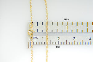 14K Yellow Gold 0.8mm Rope Bracelet Anklet Choker Necklace Pendant Chain